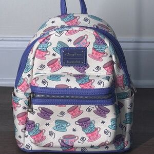 Loungefly × Disney Parks Teacup Mini Backpack – White + Pastel Teacup Print